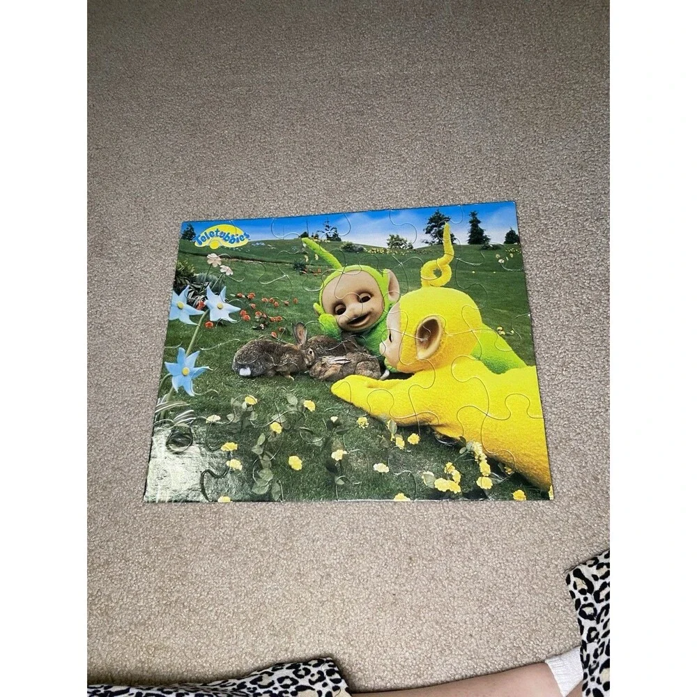Vintage 1998 Teletubbies 24 Piece MB Puzzle Laa-Laa Dipsy Bunnies Kids Size